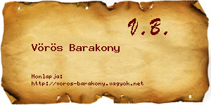 Vörös Barakony névjegykártya