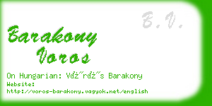 barakony voros business card